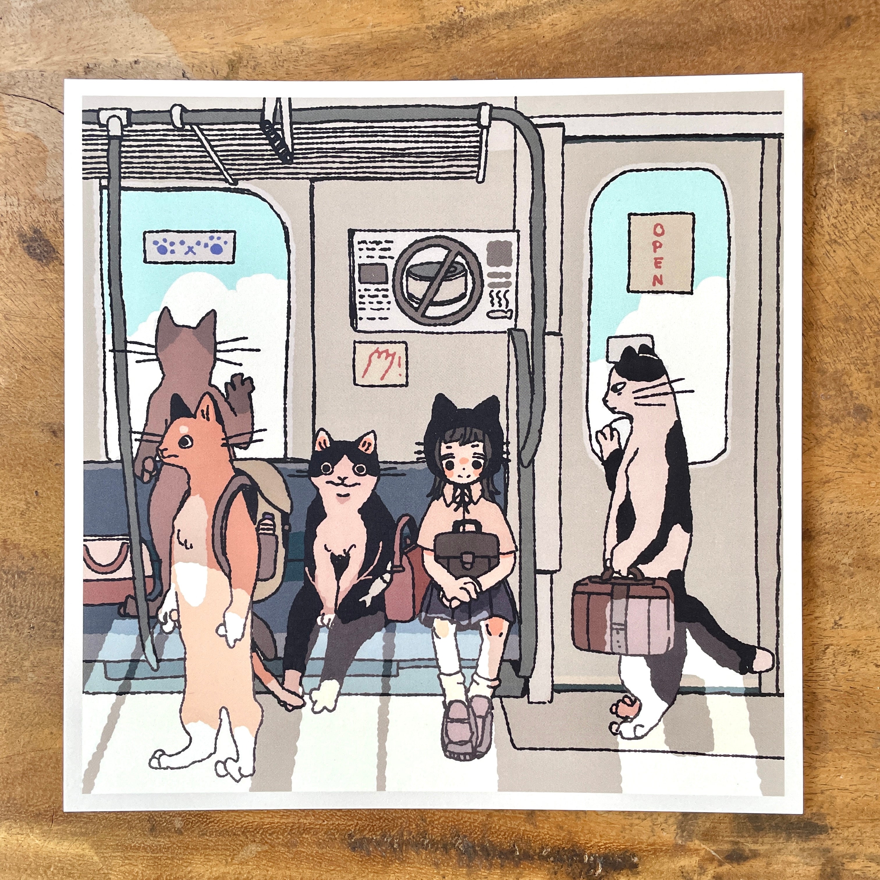 Artprint "Cat Train"