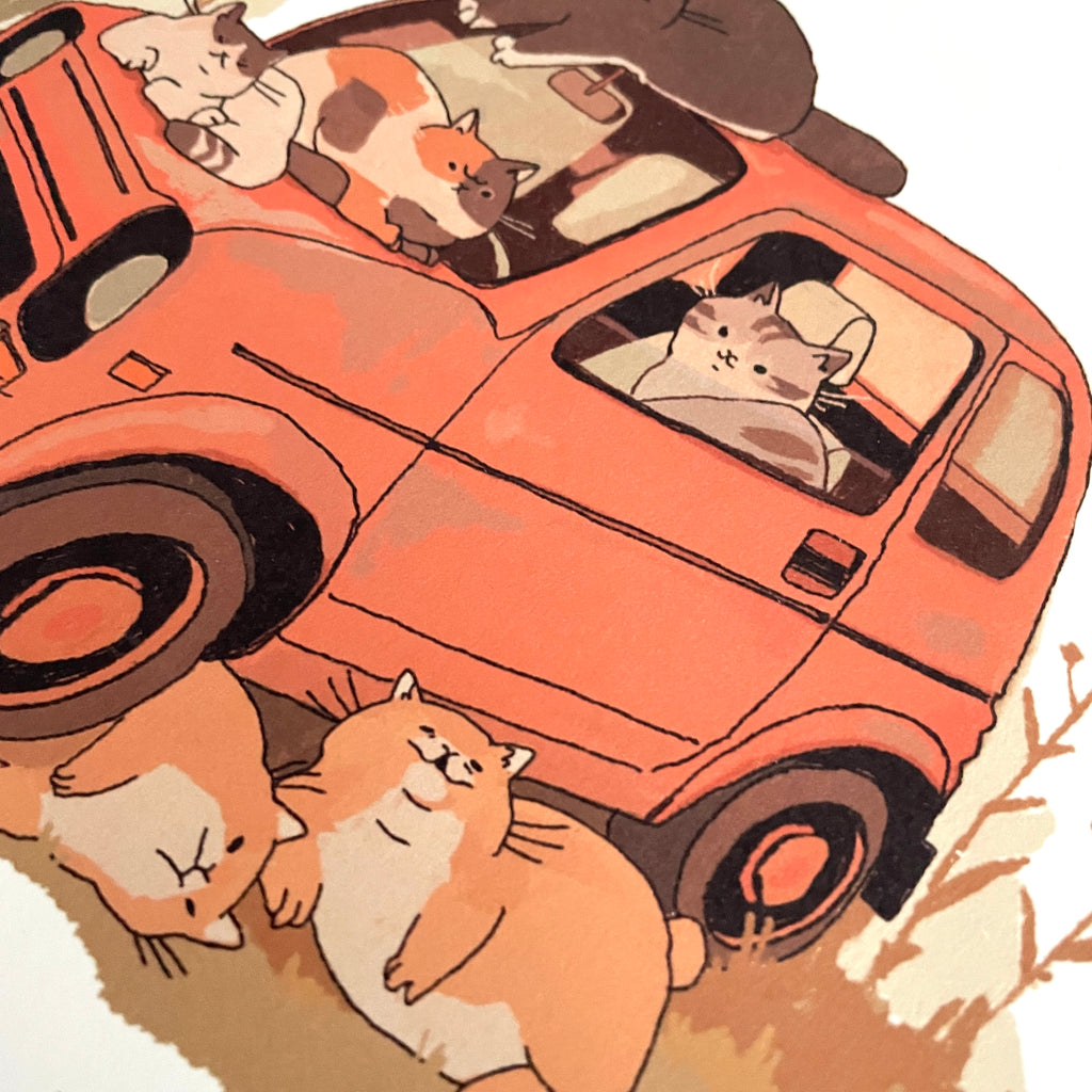 Artprint "Cat Car"